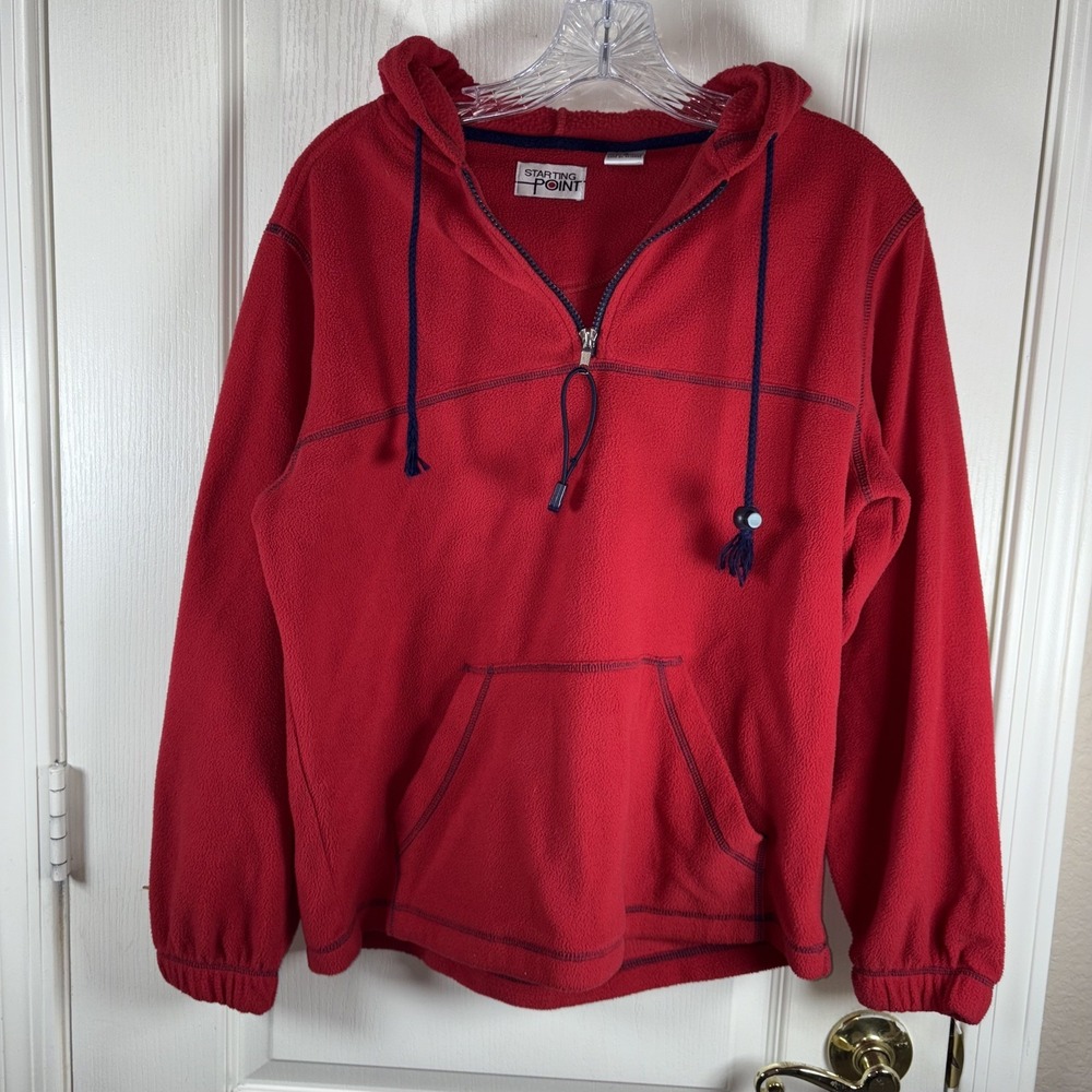 Starting Point Women's Fleece Pullover S Red EUC Cozy Warm Lightweight Activewea